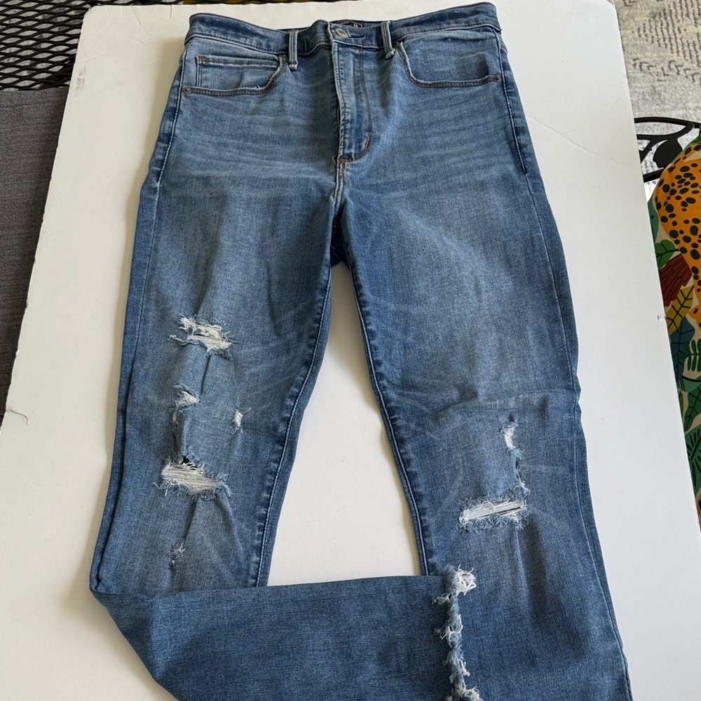 Abercrombie & Fitch Ultra  High Rise Super Skinny Ankle Jeans in Light Blue